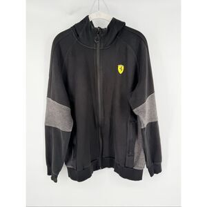 Puma Ferrari Scuderia Full Zip Hoodie Size Large US Large Black Formula Racing